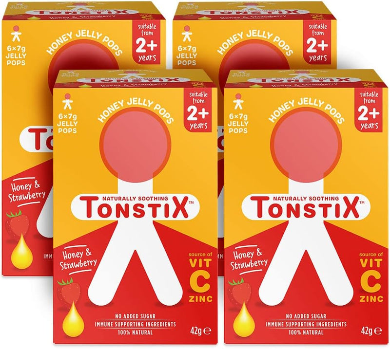 TONSTIX HONEY JELLY POPS STRAWBERRY - Cobh Pharmacy