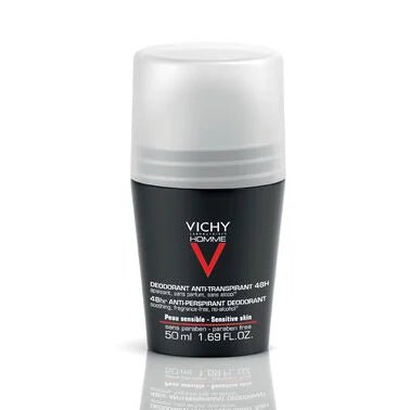 VICHY HOMME DEO ROLLON 48H SENSITIVE 50ML - Cobh Pharmacy