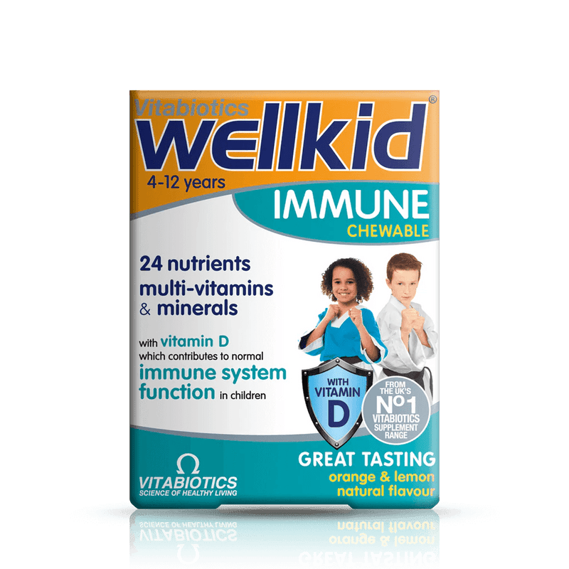 VITABIOTICS WELLKID IMMUNE CHEWABLE TABS 30 TABS - Cobh Pharmacy