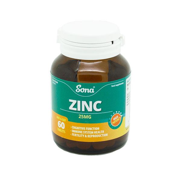 Sona Zinc 25mg Tablets - 60 Pack 