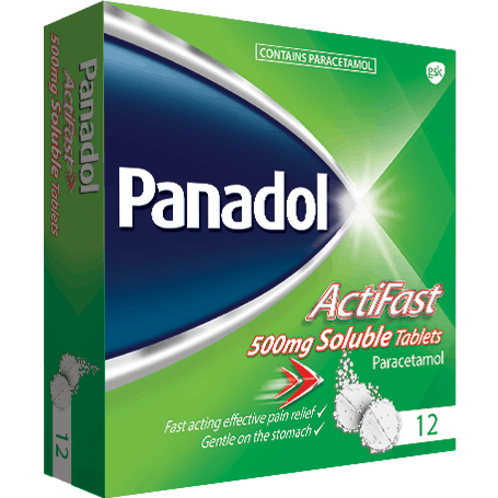 Panadol Actifast 500mg Effervescent Tablets - 12 Pack