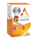 Active Iron Active Immune Kids vitamins pack with 60 chewable tablets for children's immune support and wellbeing.