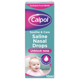 Calpol Soothe And Care Saline Nasal Drops 10ml