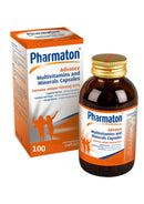 Pharmax Pharmaton capsules, dietary vitamins and wellbeing supplement in a blister pack, close-up of the supplement capsules.