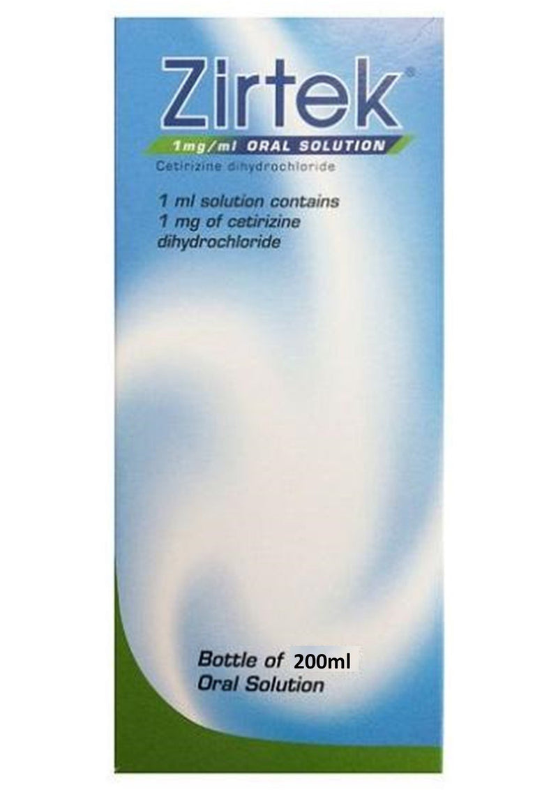 Zirtek Liquid Cetirizine 1mg/ml Oral Solution